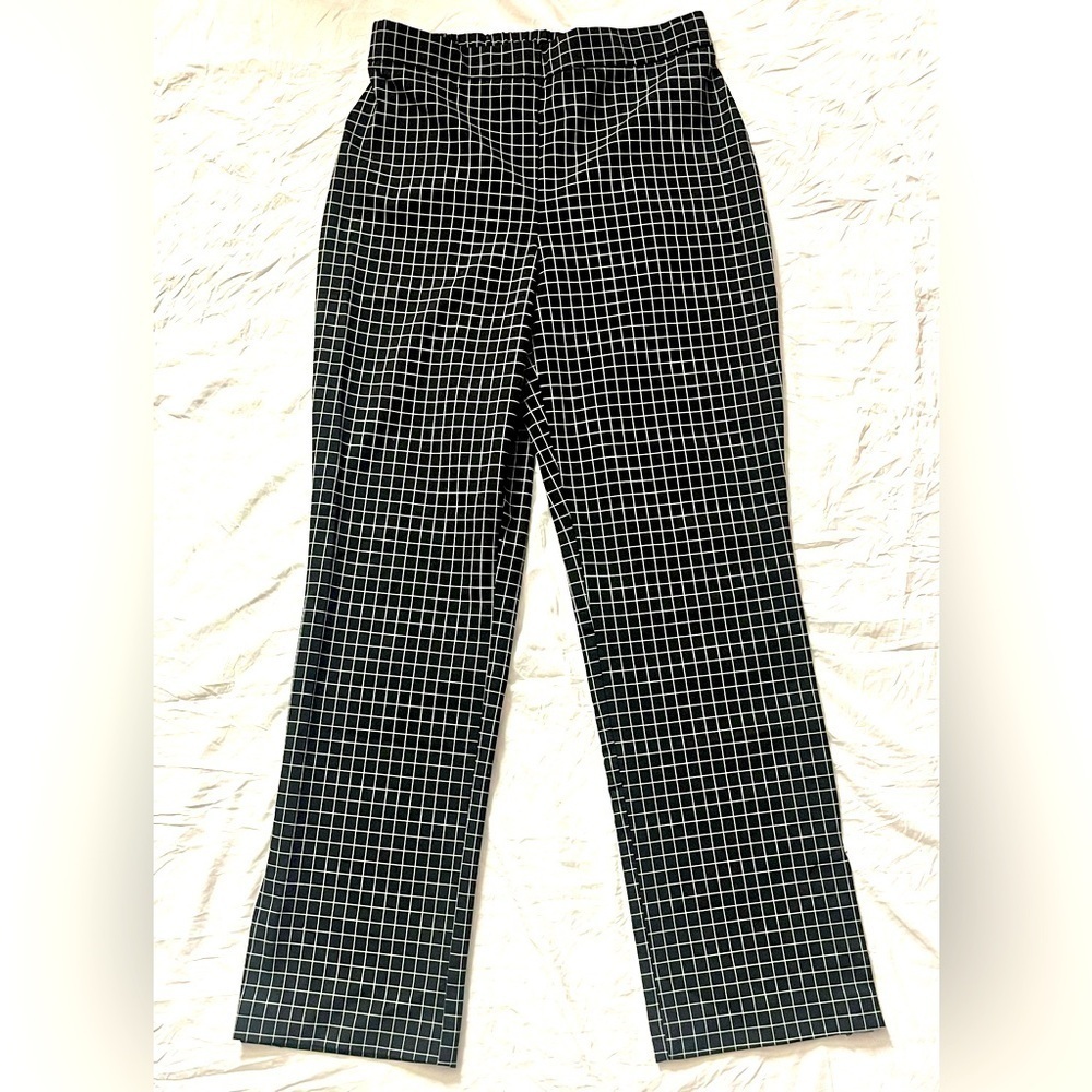 Massimo Fabro Italy Black and White Checkered Women's Trousers Pants Size 6